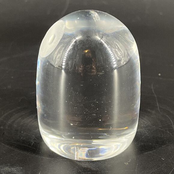 Hadeland Lead Crystal Owl Etched Paperweight Norway Signed Decor Bird Glass - Picture 2 of 8